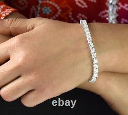 14.80Ct Certified 4mm White Diamond Tennis Bracelet-Great Luster! 925 Silver