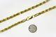 14k Gold Plated 925 Sterling Silver Diamond-cut Rope Chain Necklace Bracelet