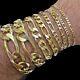14k Gold Plated Solid 925 Sterling Silver Figaro Bracelet Italy 2.5-16mm Italy