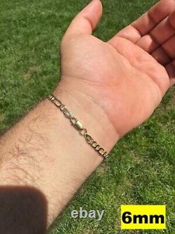 14k Gold Plated Solid 925 Sterling Silver Figaro Bracelet ITALY 2.5-16mm ITALY