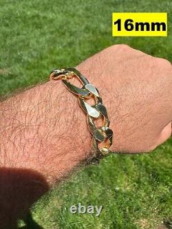 14k Gold Plated Solid 925 Sterling Silver Figaro Bracelet ITALY 2.5-16mm ITALY