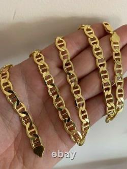 14k Gold Plated Solid 925 Sterling Silver Mariner Chain Necklace Bracelet ITALY