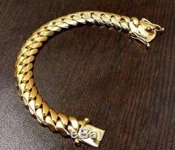 14k Gold Plated Sterling Silver Miami Cuban Link Bracelet, 13 mm