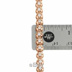 14k Rose Gold Over 7CT Round Cut VVS1 Diamond Tennis Bracelet Mens Womens
