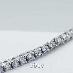 14k White Gold Over 925 Sterling Silver 3mm Tennis Women Bracelet Diamond 7.25