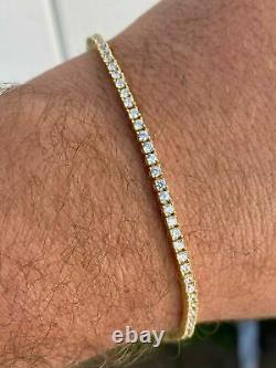 14k Yellow Gold Finish Round Cut VVS1/D Simulated Diamond Tennis Women' Bracelet