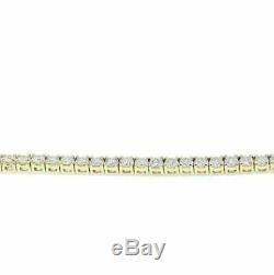 14k Yellow Gold Over 5.00 Ct Round Cut VVS1/D Diamond Women's Tennis Bracelets