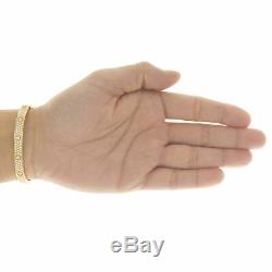 14k Yellow Gold Over 7CT Round Cut VVS1 Diamond Bangle Bracelet Mens Womens