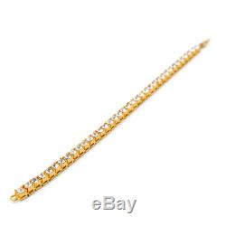 14k Yellow Gold Over With VVS1 Lab Diamond Round Cut Tennis Men's Bracelets 8.5