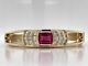 14k Yellow Gold Plated 4.5ct Lab-created Ruby Women's Bangle Bracelet