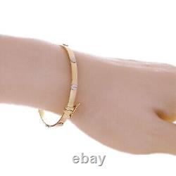 14k Yellow & White Gold Finish 925 Sterling Silver Screw Bangle Bracelet 7