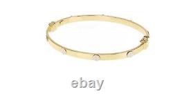 14k Yellow & White Gold Finish 925 Sterling Silver Screw Bangle Bracelet 7