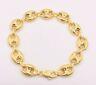 14mm Puffed Gucci Anchor Mariner Link Bracelet 14k Yellow Gold Clad Silver 925