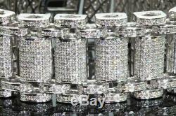 15Ct Brilliant Round Cut D/VVS1 Diamond Men's Bracelet 14K White Gold Over