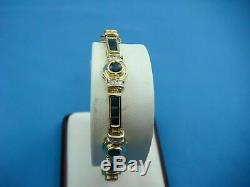 15 CT Princess Cut Blue Sapphire & Diamond Tennis Bracelet 14k Yellow Gold Over