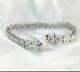 17.00 Ct Round Cut Real Moissanite Solitaire Tennis Bracelet 925 Sterling Silver