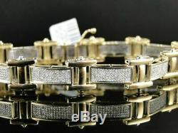 18.00 ct Diamond Bracelet Pave Set Designer Mens 10K Yellow Gold Over 8.25