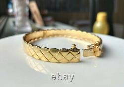 18k Yellow Gold Over Small 6-1/2 6.5 Women's Teens Opening 6mm Bracelet Bangle