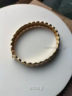 18k Yellow Gold Over Small 6-1/2 6.5 Women's Teens Opening 6mm Bracelet Bangle