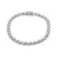 1.0 Carat Diamond Spiral Wave Curved-link Tennis Bracelet In Sterling Silver 7