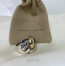 $1,150 David Yurman 925 Sterling Silver 20mm Wide Cordelia Ring with 18k Gold