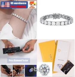 1-2CT VVS1 Moissanite Tennis Chain Bracelet 925 Sterling Silver Women Engagement