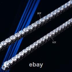 1-2CT VVS1 Moissanite Tennis Chain Bracelet 925 Sterling Silver Women Engagement