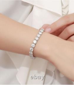 1-2CT VVS1 Moissanite Tennis Chain Bracelet 925 Sterling Silver Women Engagement