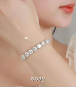 1-2CT VVS1 Moissanite Tennis Chain Bracelet 925 Sterling Silver Women Engagement