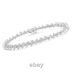 1/2 Carat Diamond Miracle-Set 7 Link Tennis Bracelet in Sterling Silver