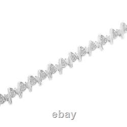 1/2 Carat Diamond Miracle-Set 7 Link Tennis Bracelet in Sterling Silver