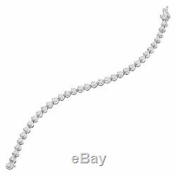 1/2 ct Diamond Heart Tennis Bracelet in Sterling Silver, 7