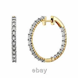 1/2 ct Diamond Hoop Earring & Bolo Bracelet Set, 14K Gold-Plated Sterling Silver