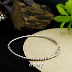 1/2ct Lab Created Moissanite Adjustable Cuff Bracelet in 925 Sterling Silver