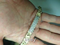 1.30 Ct Round Cut 14K Yellow Gold Over Men's Stunning Nugget Simulated Bracelet