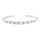 1/4 Carat Diamond Rondelle Ball Bead Cuff Bangle Bracelet In Sterling Silver