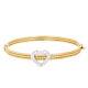 1/5 Ct Diamond Heart Bangle Bracelet In Yellow Gold Plated Over Sterling Silver