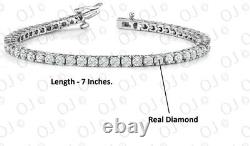 1 CT Natural Diamond 1 Row Women's 7Tennis Bracelet Solid Sterling Silver