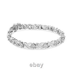 1 Carat Round & Baguette Diamond Miracle Set Tennis Bracelet in Sterling Silver
