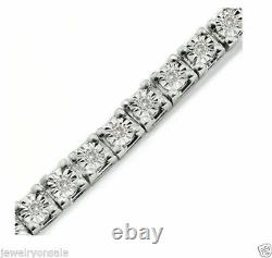 1 Row Diamond White Gold Finish Tennis Bracelet 7 Inch 0.25 Ct