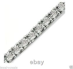 1 Row Natural Diamond Sterling Silver Tennis Bracelet 1/4 carats