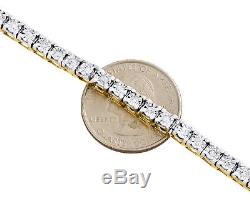 1 Row Real Diamond Tennis Bracelet Miracle Set Yellow Sterling Silver 7 1 CT