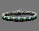 20ct Oval Cut Natural Emerald And Opal Women Tennis Bracelet 925 Sterling Silver