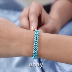 25. Ct Marquise Natural Turquoise Women tennis Bracelet in 925 Sterling silver