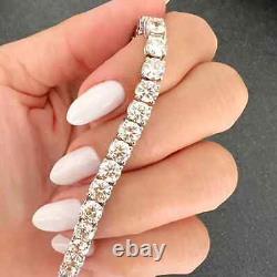 26 Ct 6.5mm Moissanite Diamond Tennis Bracelet 925 Silver 7 Inch