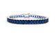 28.00ct Emerald Cut Created Blue Sapphire Tennis Bracelet 925 Sterling Silver 7