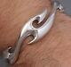 28g Artisan Tattoo Tribal Blades 925 Sterling Silver Mens Bracelet Bangle Cuff