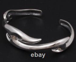 28g ARTISAN TATTOO TRIBAL BLADES 925 STERLING SILVER MENS BRACELET BANGLE CUFF