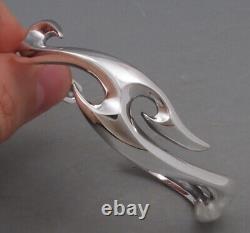 28g ARTISAN TATTOO TRIBAL BLADES 925 STERLING SILVER MENS BRACELET BANGLE CUFF