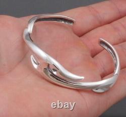 28g ARTISAN TATTOO TRIBAL BLADES 925 STERLING SILVER MENS BRACELET BANGLE CUFF